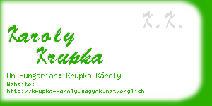karoly krupka business card